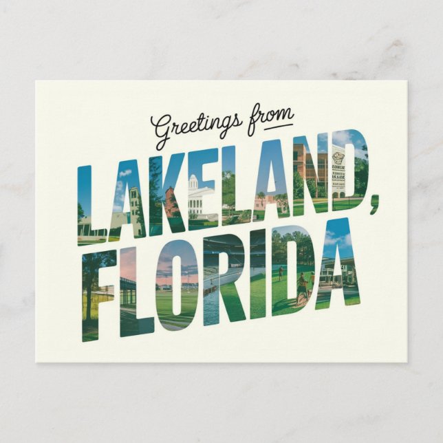 Postal Saludos desde Lakeland, Florida Travel (Anverso)