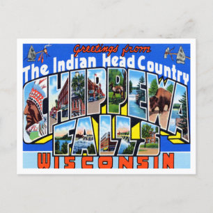 Postal Saludos desde las cataratas de Chippewa, Wisconsin