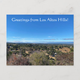 Postal ¡Saludos desde las colinas de Los Altos!