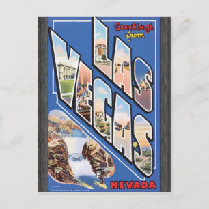 Postal Saludos desde Las Vegas Nevada, Vintage