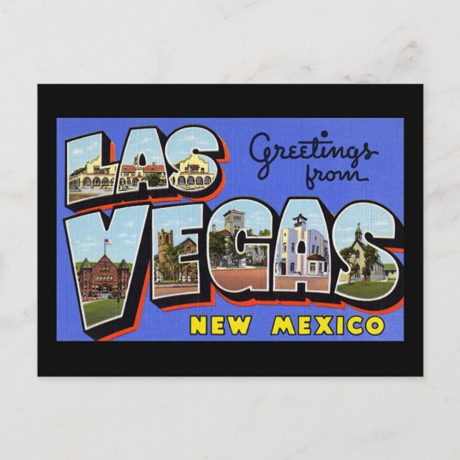 Postal Saludos desde Las Vegas Nuevo México (Anverso)