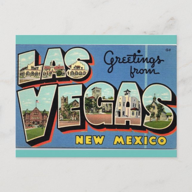 Postal Saludos desde Las Vegas Nuevo México (Anverso)