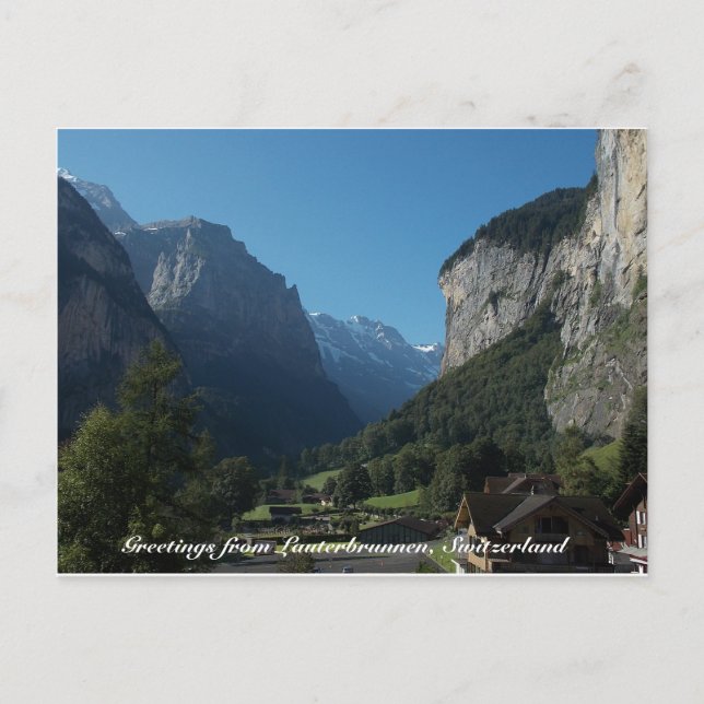Postal Saludos desde Lauterbrunnen, Suiza 1 (Anverso)