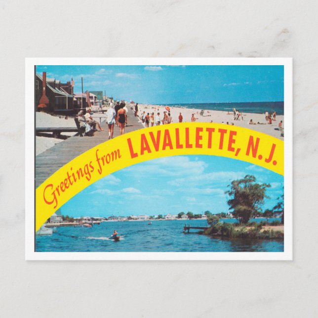Postal Saludos desde Lavallette, New Jersey Travel (Anverso)