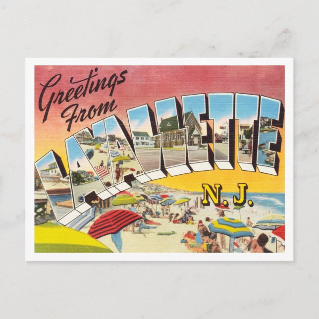 Postal Saludos desde Lavallette, New Jersey Travel (Anverso)