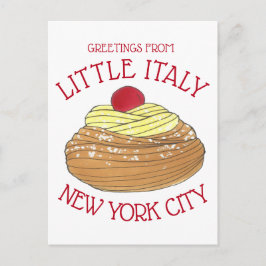 Postal Saludos desde Little Italy New York City Zeppole