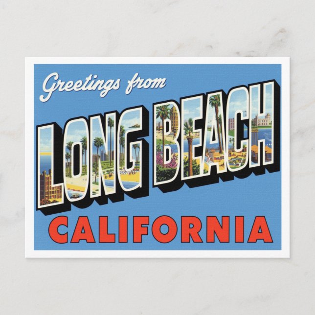 Postal Saludos desde Long Beach CA (Anverso)