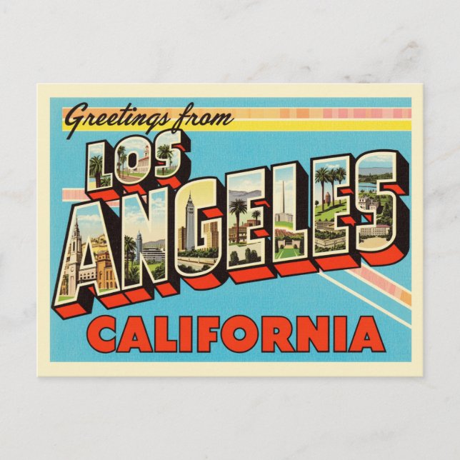 Postal "Saludos desde Los Ángeles, California" (Anverso)