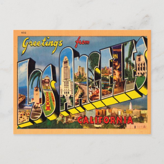 Postal Saludos desde Los Ángeles, California (Anverso)