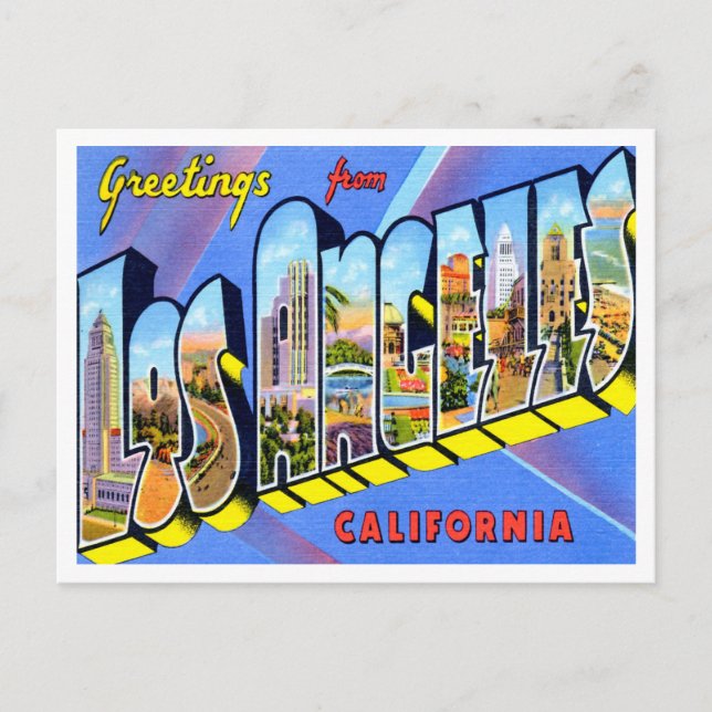 Postal Saludos desde Los Ángeles, California Travel (Anverso)