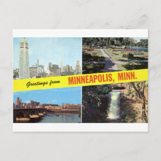 Postal Saludos desde los años 50 en Minneapolis