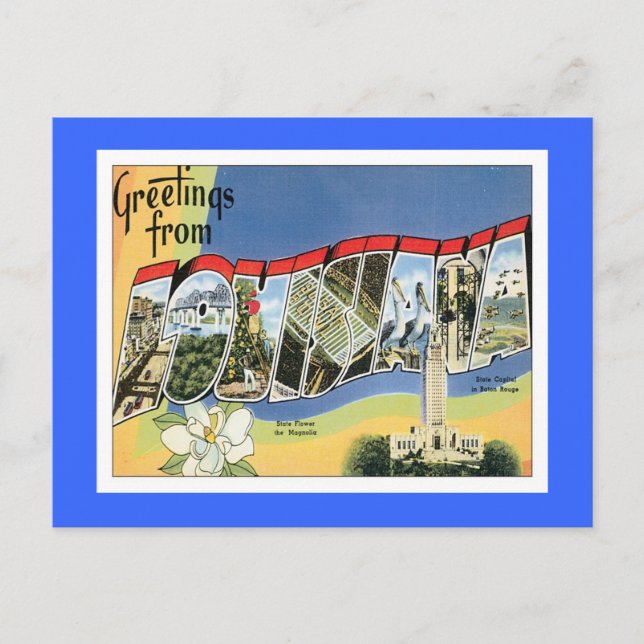 Postal Saludos desde Luisiana (Anverso)