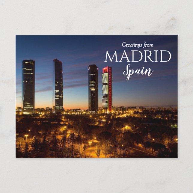 Postal Saludos desde Madrid España Postcard (Anverso)