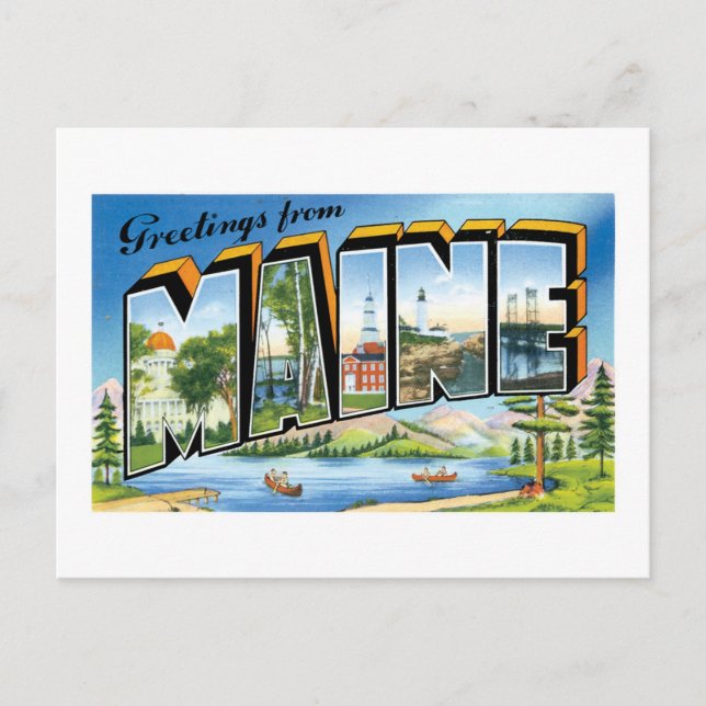Postal ¡Saludos desde Maine! (Anverso)