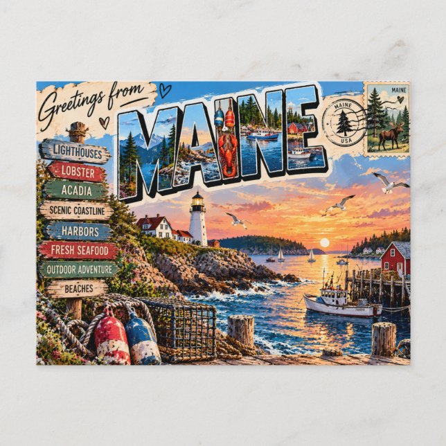 Postal Saludos desde Maine (Anverso)