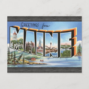 Postal Saludos desde Maine, Vintage
