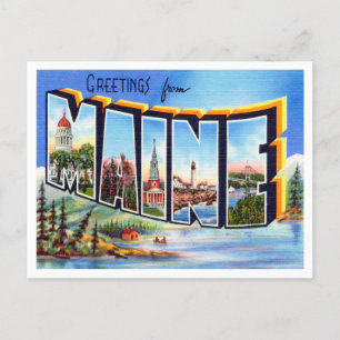 Postal Saludos desde Maine Vintage Travel