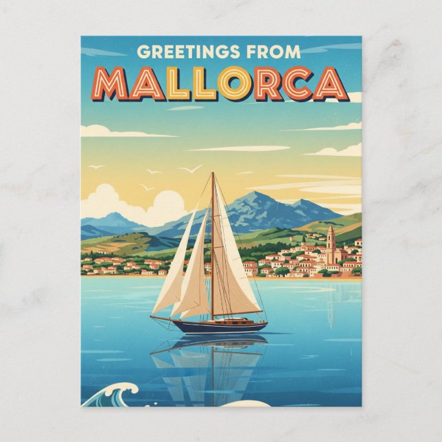 Postal Saludos desde Mallorca España Travel (Anverso)