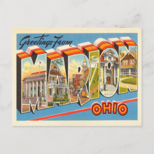 Postal Saludos desde Marion, Ohio Vintage Travel