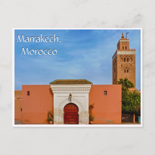 Postal Saludos desde Marrakech Marruecos (Anverso)