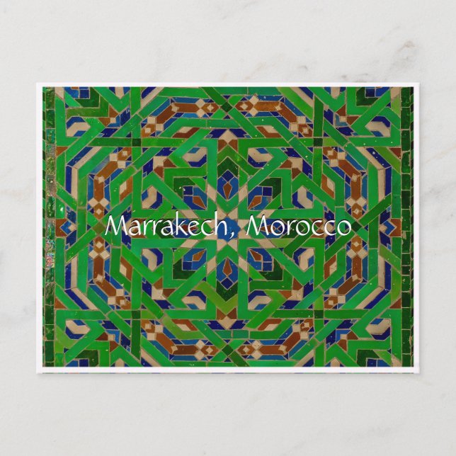 Postal Saludos desde Marrakech Marruecos (Anverso)