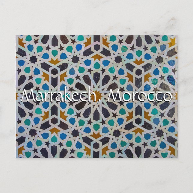 Postal Saludos desde Marrakech Marruecos (Anverso)