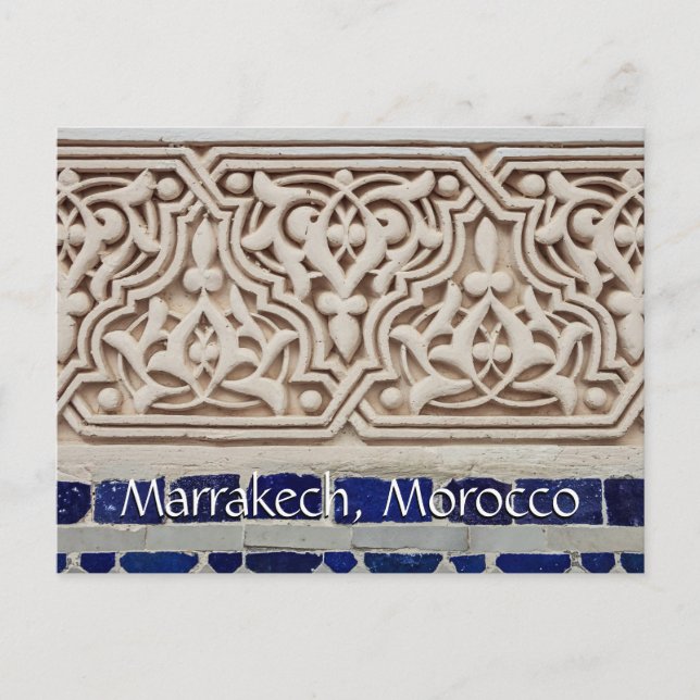 Postal Saludos desde Marrakech Marruecos (Anverso)