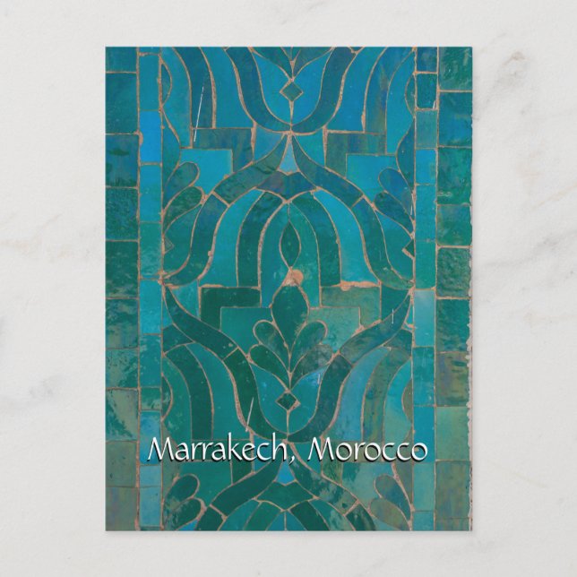Postal Saludos desde Marrakech Marruecos (Anverso)