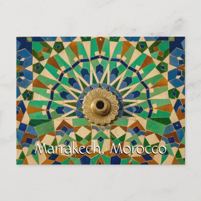 Postal Saludos desde Marrakech Marruecos (Anverso)