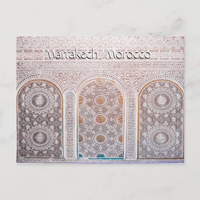 Postal Saludos desde Marrakech Marruecos (Anverso)