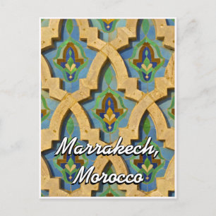 Postal Saludos desde Marrakech Marruecos Azulejo Marroquí