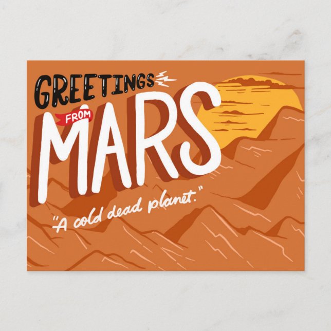Postal Saludos desde Mars Space Travel Humor (Anverso)