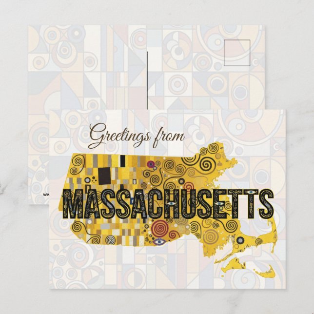 Postal Saludos desde Massachusetts (Anverso / Reverso)