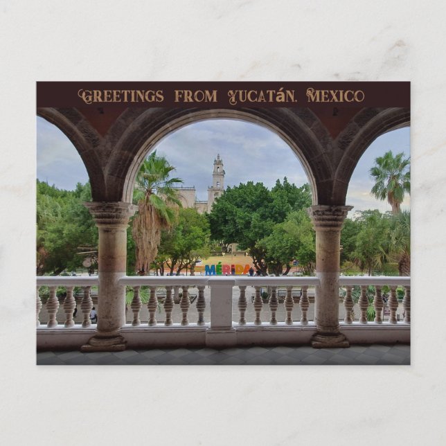 Postal Saludos desde Mérida, Yucatán, México (Anverso)