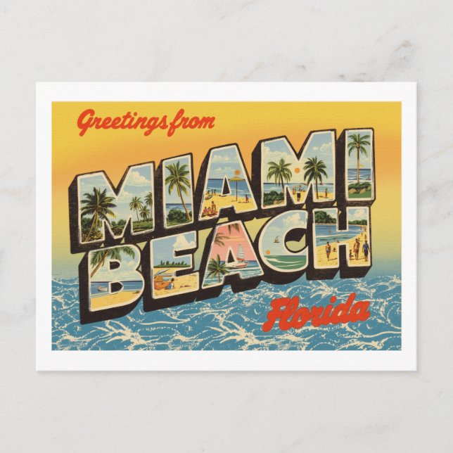 Postal Saludos desde Miami Beach, Florida (Anverso)