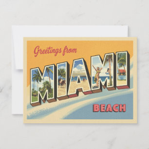 Postal Saludos desde Miami Beach Vintage