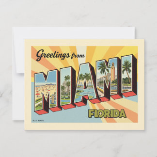 Postal Saludos desde Miami Florida Vintage