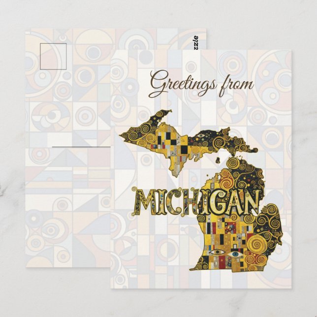 Postal Saludos desde Michigan (Anverso / Reverso)