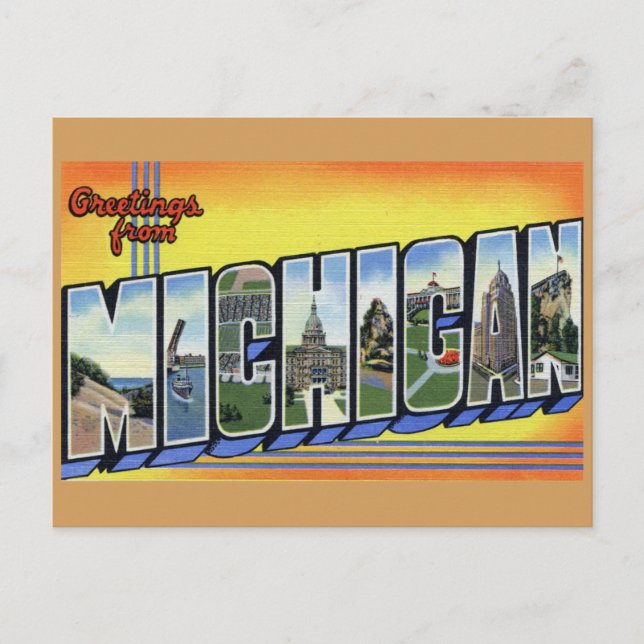 Postal Saludos desde Michigan (Anverso)