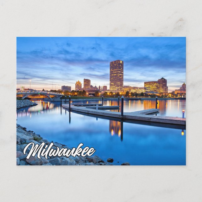 Postal Saludos desde Milwaukee, Wisconsin, Estados Unidos (Anverso)