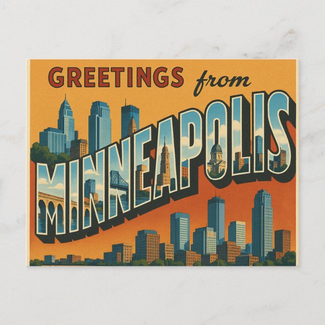 Postal Saludos desde Minneapolis (Anverso)