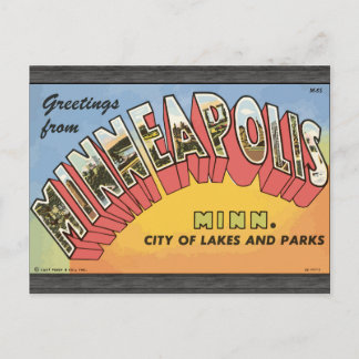 Postal Saludos desde Minneapolis Minn, Vintage