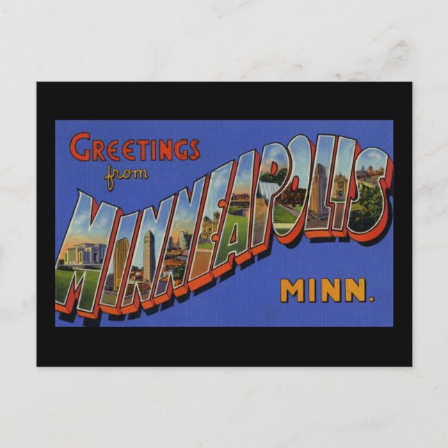 Postal Saludos desde Minneapolis Minnesota (Anverso)