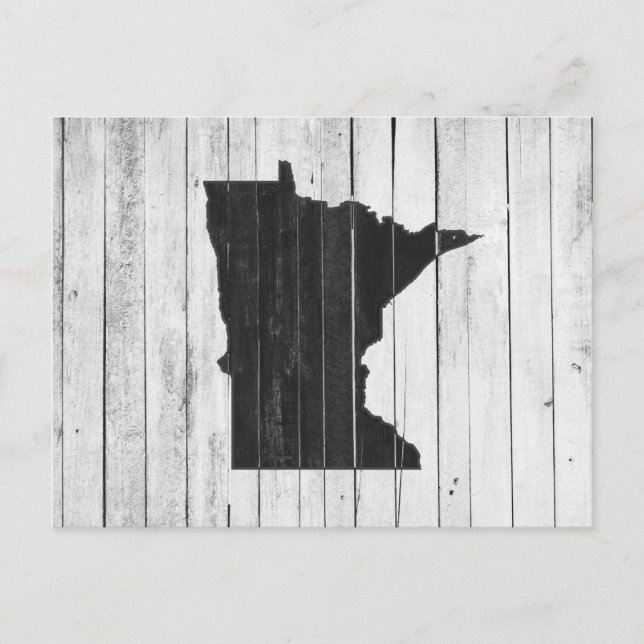 Postal Saludos desde Minnesota Rustic Wooden (Anverso)