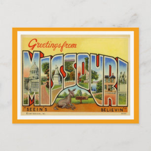 Postal Saludos desde Missouri Vintage