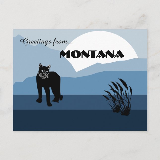 Postal Saludos desde Montana State Slate Blues (Anverso)
