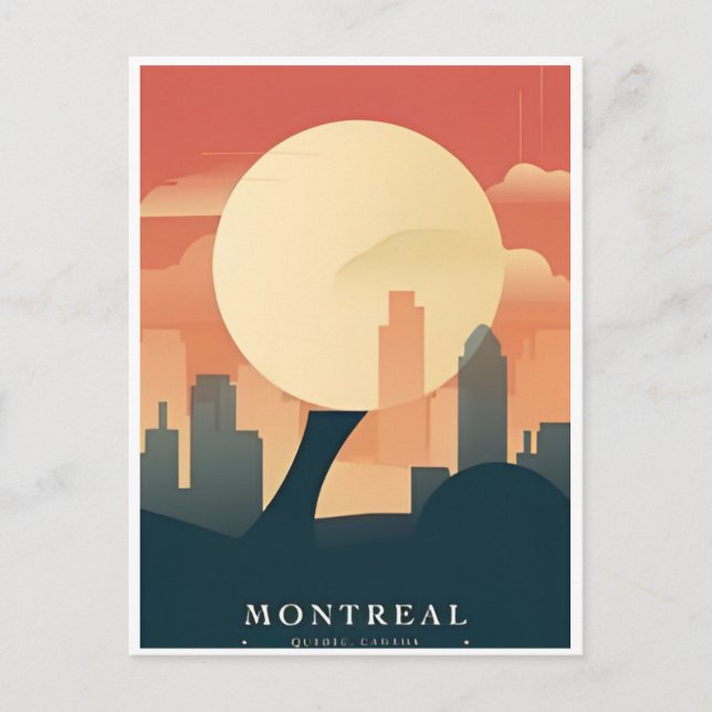 Postal Saludos desde Montreal, Canadá Viajes de época (Anverso)