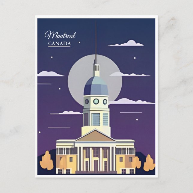 Postal Saludos desde Montreal, Canadá Viajes de época (Anverso)