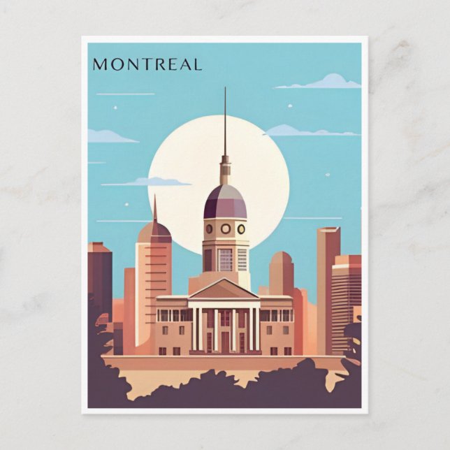 Postal Saludos desde Montreal, Canadá Viajes de época (Anverso)