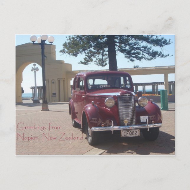 Postal Saludos desde Napier, Nueva Zelanda (Anverso)